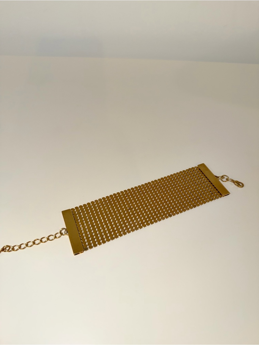 Vintage Gold-Tone Mesh Adjustable Bracelet